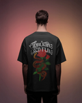 Walking Red Flag Oversized Black Tee