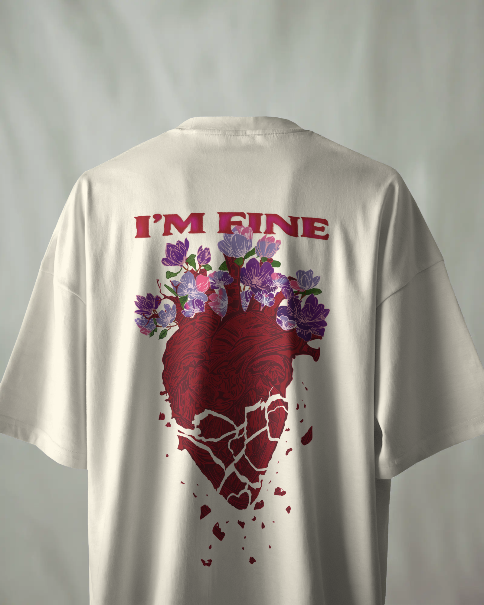 I'm Fine Oversized Off-White Tee
