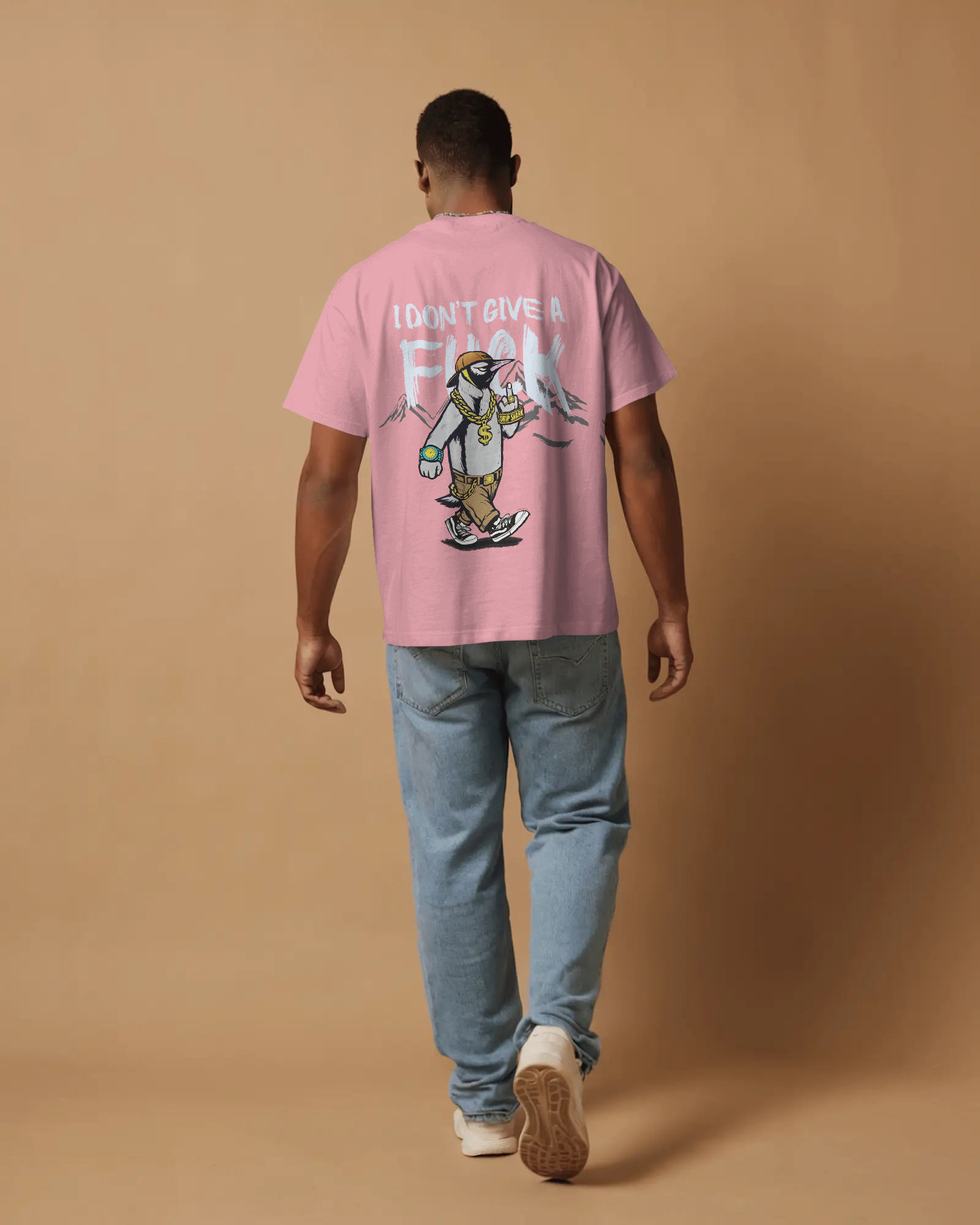 Savage Penguin Oversized Baby Pink Tee