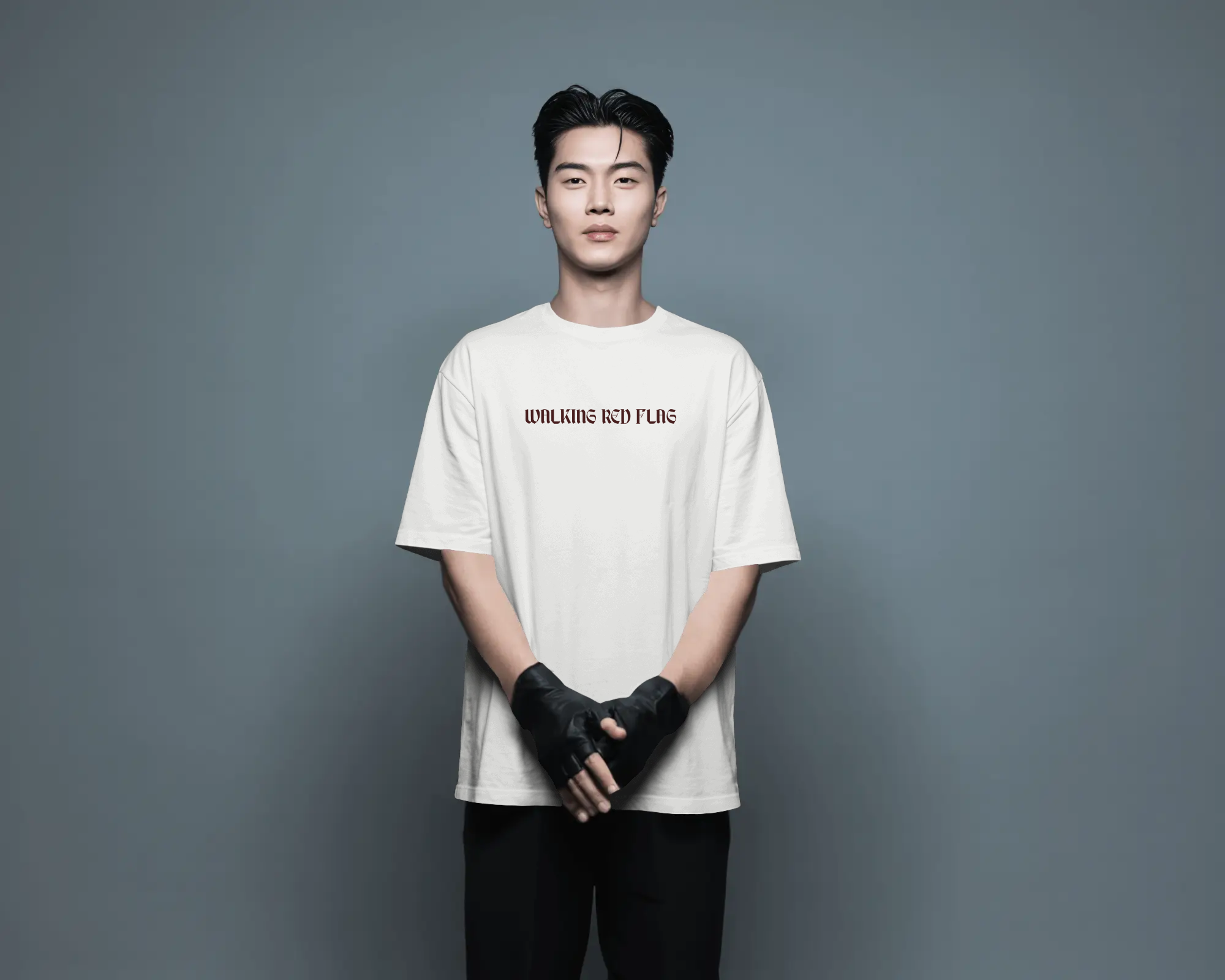 Walking Red Flag Oversized Off White Tee
