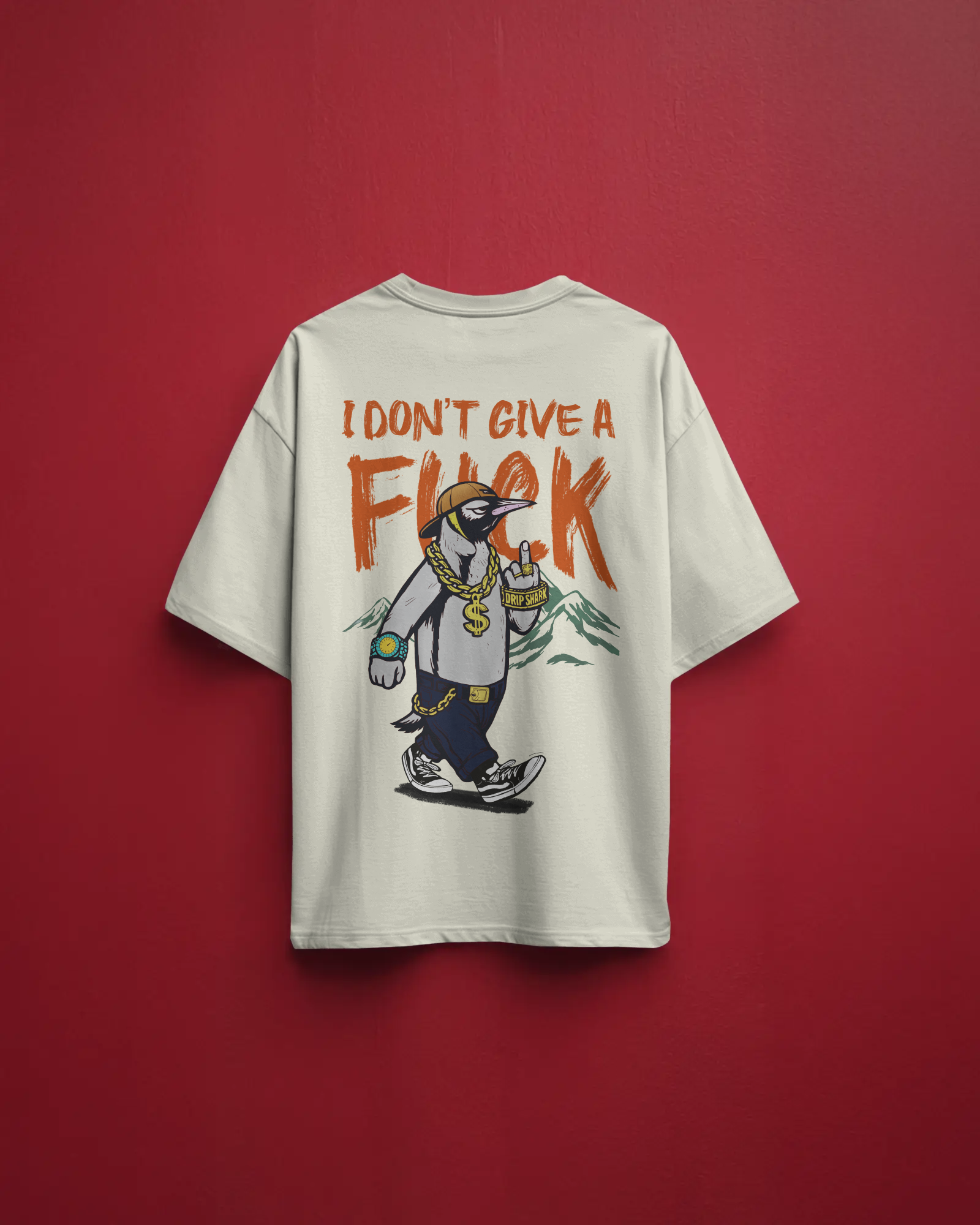 Savage Penguin Oversized Off White Tee